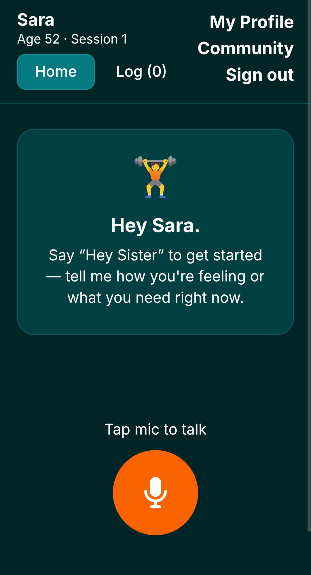 Sister app screenshot